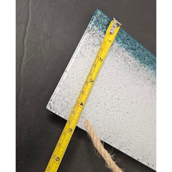 VTG WELCOME lake boat Glass Hand painted 9"x5" rope hanger Maritime Living Sea - Picture 5 of 6